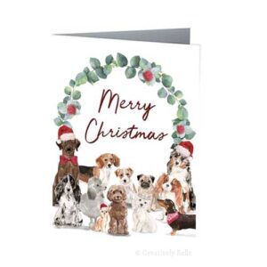 12 Dogs Merry Christmas Greeting Card
