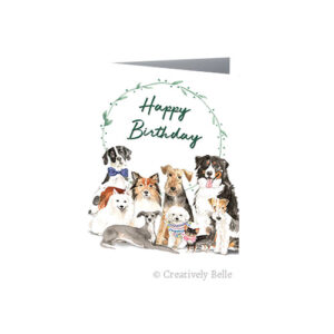 9 Dogs Happy Birthday Greeting Card
