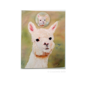 Original Alpaca watercolour painting by Belinda Stinson of Creatively Belle
