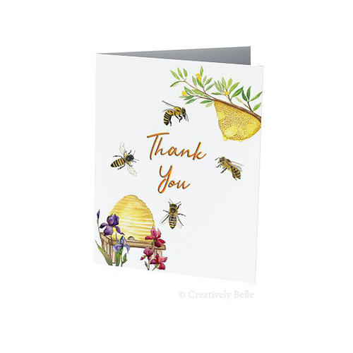 Thank You Honey and Bees Greeting Card