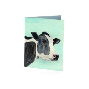 Black and White Cow Greeting Card