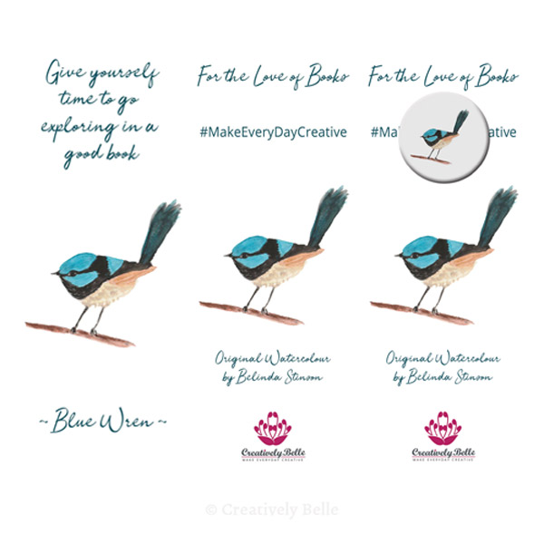 Blue Wren Bookmark and Magnet Gift