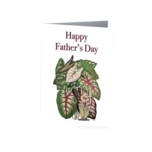 Father's Day Vintage Caladium Leaves Botanical Series Card