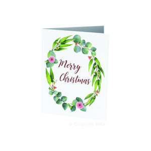 Merry Christmas Gum Blossom Christmas Greeting Card