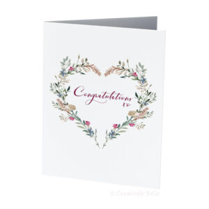 Congratulations Heart Field Flowers Greeting Card Creatively Belle printed in Australia