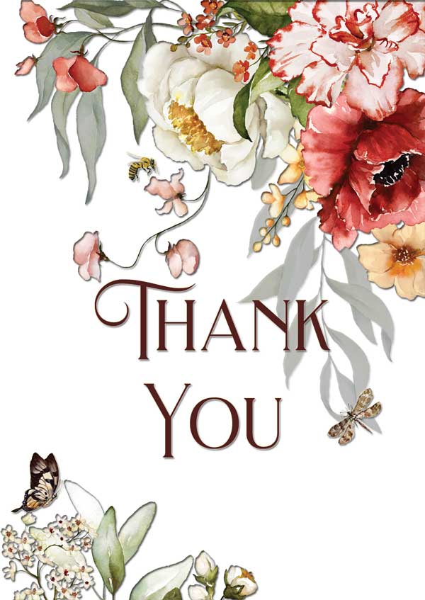 Thank You Dutch Still Life greeting card made in regional Australia with recycled paper