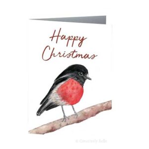 Flame Robbin Merry Christmas Greeting Card