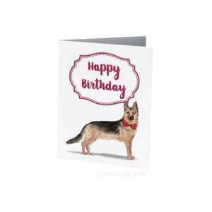 German Shepherd Happy Birthday card for dog lovers