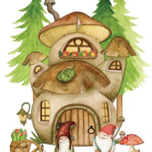 Gnome gathering greeting card