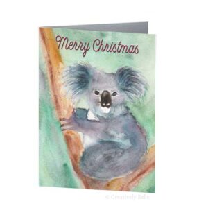 Green Koala Merry Christmas Greeting Card