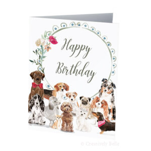 A Dozen dogs saying Happy Birthday