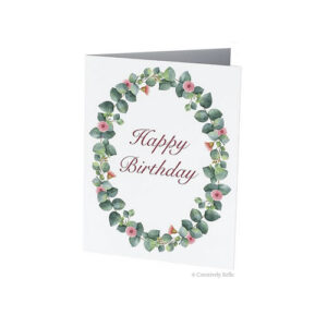 Australian Happy Birthday Gum Blossom and Leaves Greeting Card from Creatively Belle