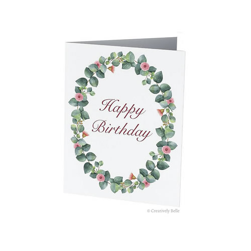 Australian Happy Birthday Gum Blossom and Leaves Greeting Card from Creatively Belle