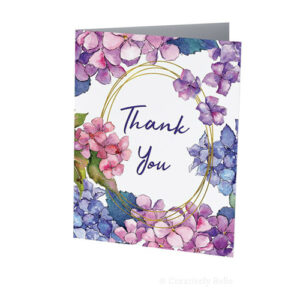 Hydrangea Thank You Greeting Card designed by Creatively Belle