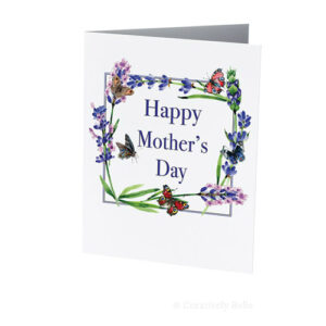 Lavender and Butterflies Mother's Day card is blank inside