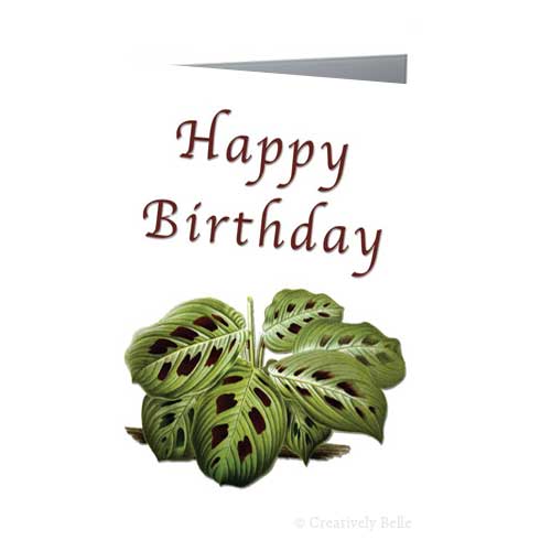 Happy Birthday Leaves Vintage Greeting Card