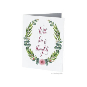 With Love and Thoughts Gum Blossom and Leaves Greeting Card from Creatively Belle