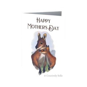 Say Happy Mother's Day with this beautiful vintage Australian Wildlife Bennett Wallabies greeting card