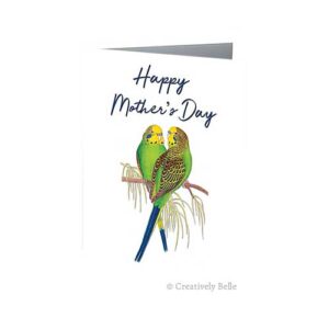 Say Happy Mother's Day with this beautiful vintage birds Budgies greeting card