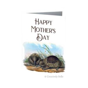 Say Happy Mother's Day with this beautiful vintage Australian Wildlife Echidnas greeting card