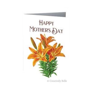 Say Happy Mother's Day with this beautiful vintage botanicals Tiger Lilies greeting card
