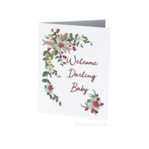 Welcome Darling Baby Wildflowers and Bees Greeting Card