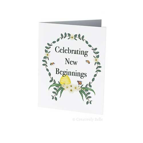 Celebrating New Beginnings Wildflowers and Bees Greeting Card