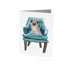 Pug on Her Throne Greeting Card