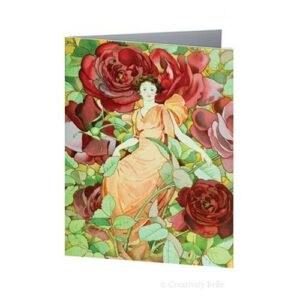 Roses Red Vintage Greeting Card