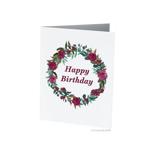 Say Happy Birthday with Roses Greeting Card by Creatively Belle