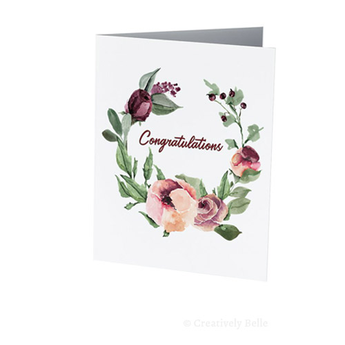 Watercolor Roses congrats greeting card