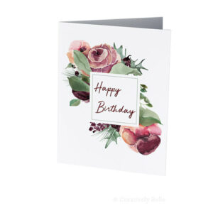 Watercolour Roses Happy Birthday card