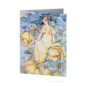 Roses Summer Rain Vintage Greeting Card
