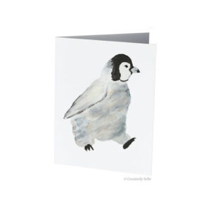 Walking Penguin Watercolour Greeting Card Printed in Australia