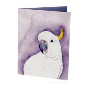 The curious cockatoo painted by Belinda Stinson of Creatively