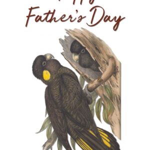 Father's Day Black Cockatoos by Elizabeth Gould vintage bird art greeting card