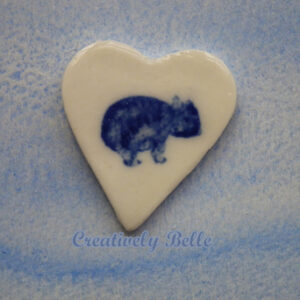 Maria the Wombat Brooch by Creatively Belle in Southern Ice Porcelain
