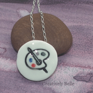Brooch and Necklace in one Artist palette by Belinda Stinson Creatively Belle