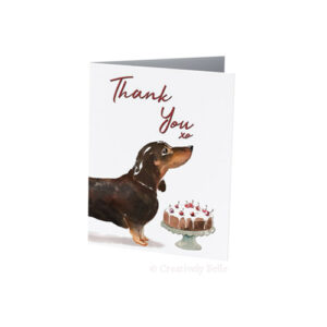 Sausage Dog Thank You card for dachshund lovers by Creatively Belle